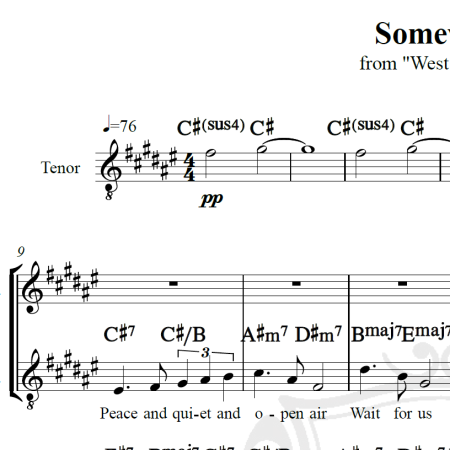 Somewhere - Piano/Vocal
