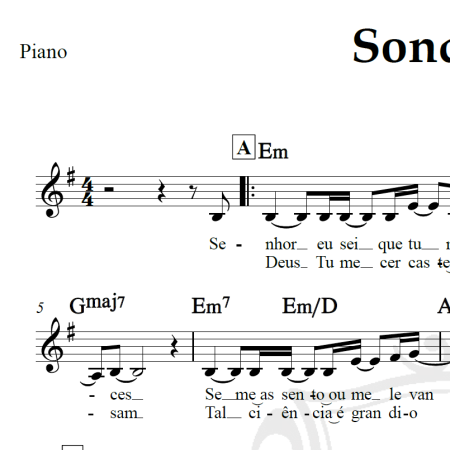 Sonda-me - Piano/Vocal