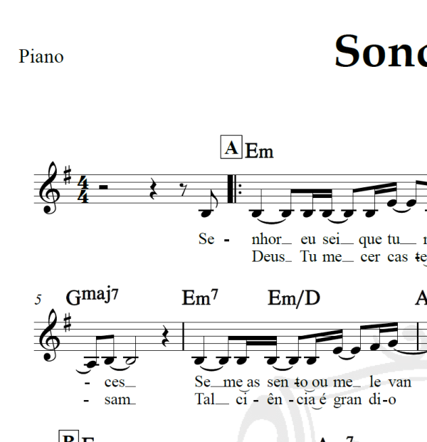 Sonda-me - Piano/Vocal