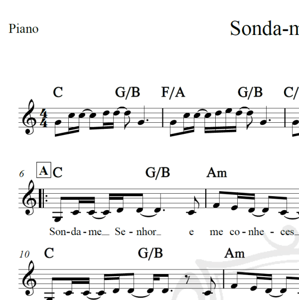 Sonda-me, usa-me - Aline Barros - Piano/Vocal