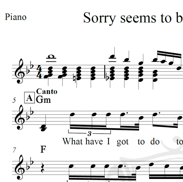 Sorry seems to be the hardest word - Elton John - Piano/Vocal