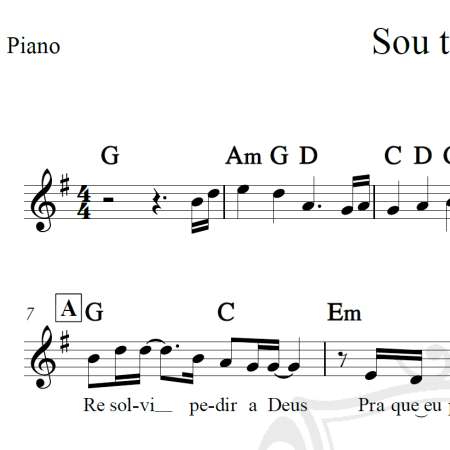 Sou teu anjo - Anjos de Resgate - Piano/Vocal