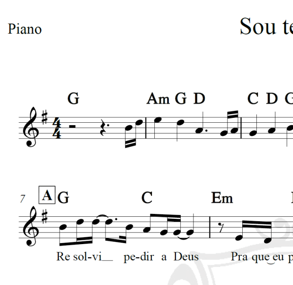Sou teu anjo - Anjos de Resgate - Piano/Vocal