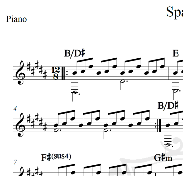 Sparkle - Piano