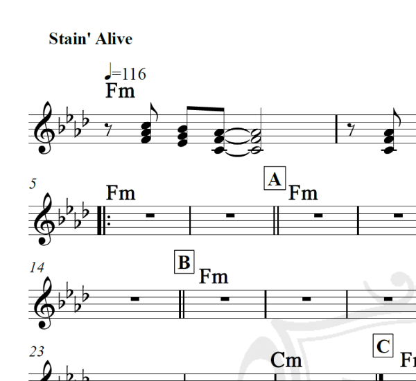 Stain' Alive - Bee Gees - Cifra