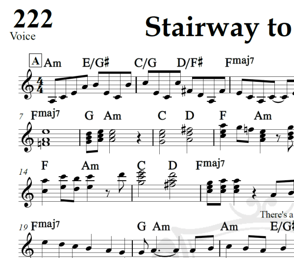 Stairway to heaven - Led Zeppelin - Piano/Vocal