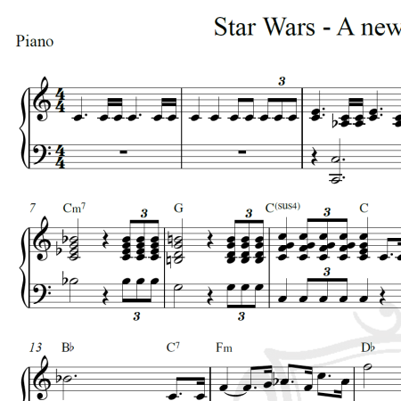 Star Wars - A new hope ending theme - Piano