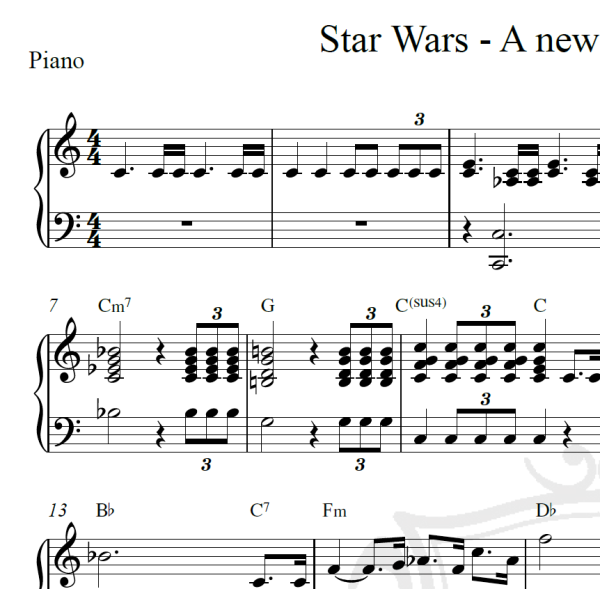 Star Wars - A new hope ending theme - Piano