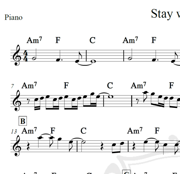 Stay with me - Sam Smith - Piano