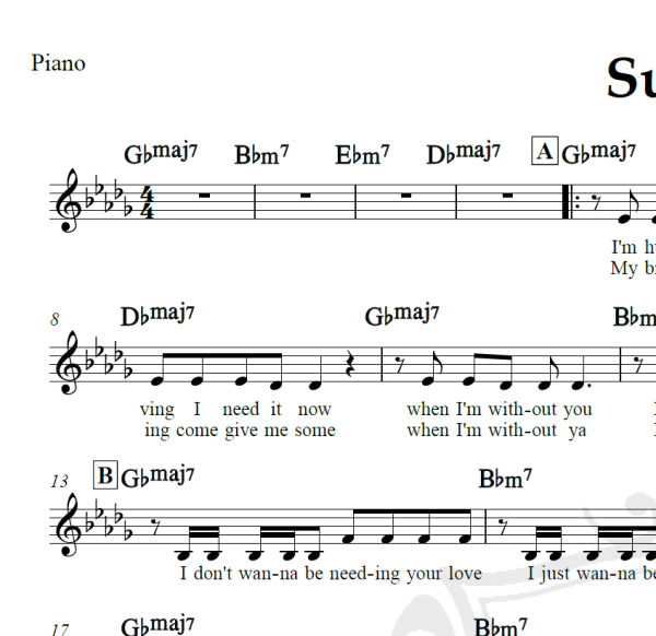 Sugar - Maroon 5 - Piano/Vocal
