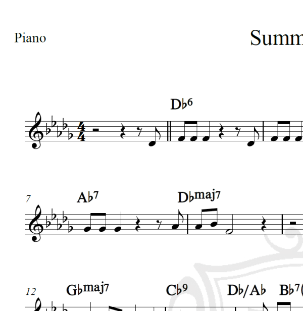Summer wind - Frank Sinatra - Piano
