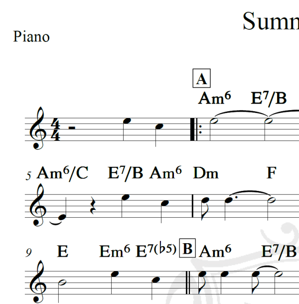 Summertime - Gershwin - Piano