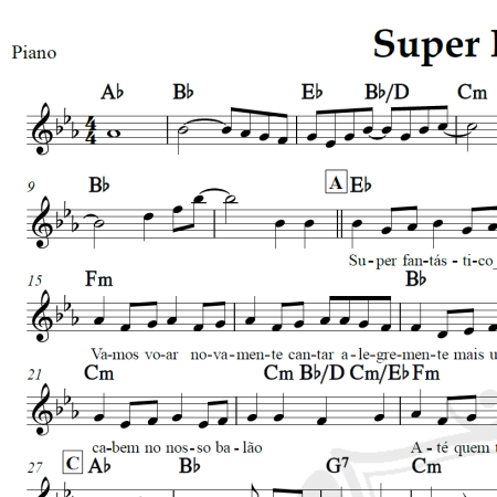 Super Fantástico - Balão Mágico - Piano/Vocal