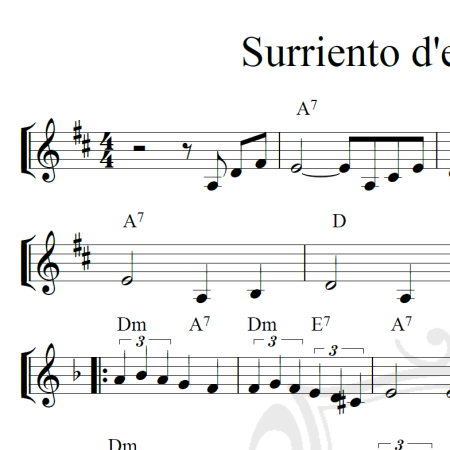 Surriento d'e 'nnammurate - Piano
