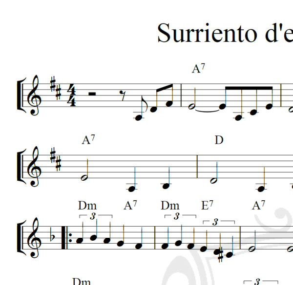 Surriento d'e 'nnammurate - Piano