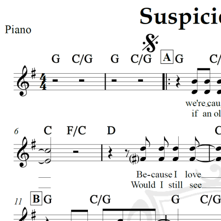 Suspicious mind - Elvis Presley - Piano/Vocal