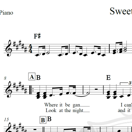 Sweet Caroline - Elvis Presley - Piano/Vocal
