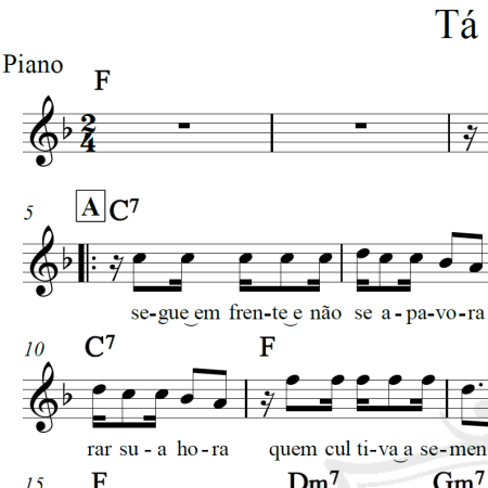 Tá escrito - Revelação - Piano/Vocal