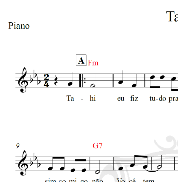 Ta-hi - Piano/Vocal