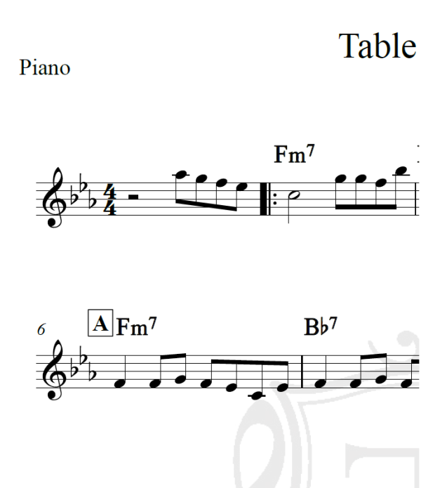 Table for two - Alok - Piano