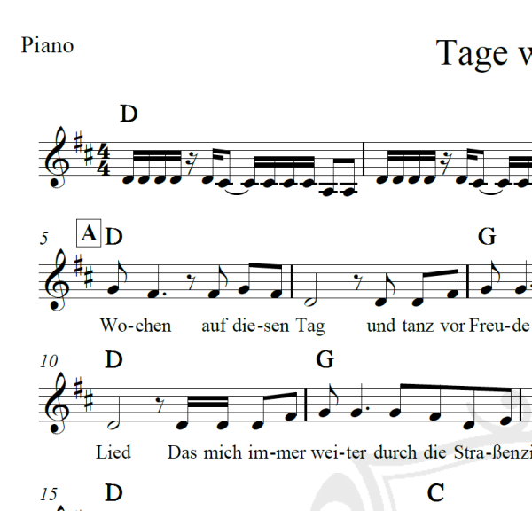 Tage wie diese - Die Toten Hosen - Piano/Vocal