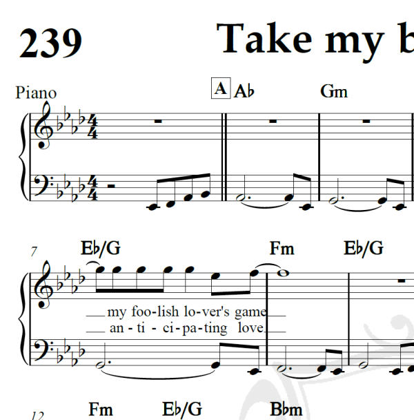 Take my breath away - Berlin - Piano/Vocal