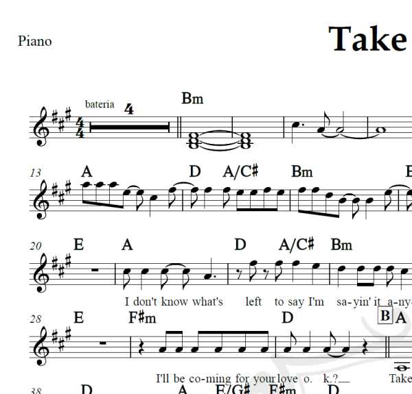 Take on me - A-ha - Piano/Vocal