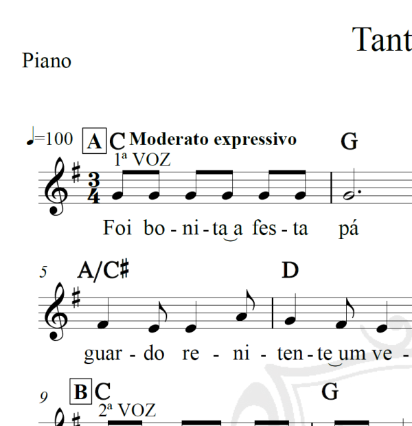 Tanto Mar - Chico Buarque - Piano/Vocal