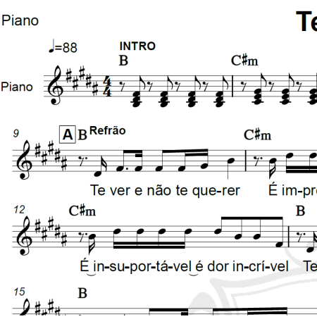 Te ver - Skank - Piano/Vocal