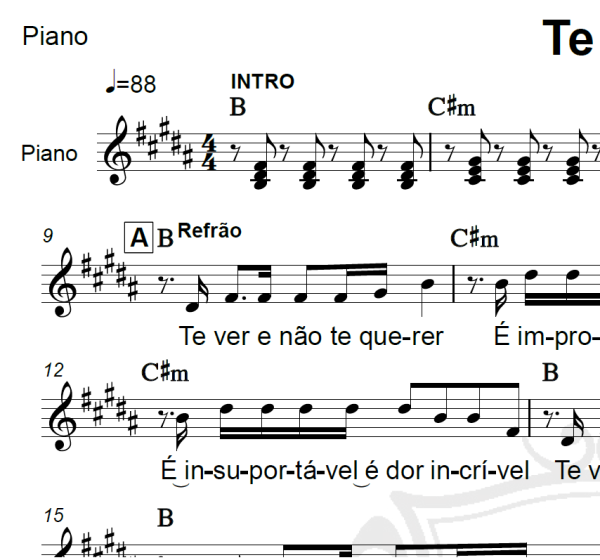 Te ver - Skank - Piano/Vocal