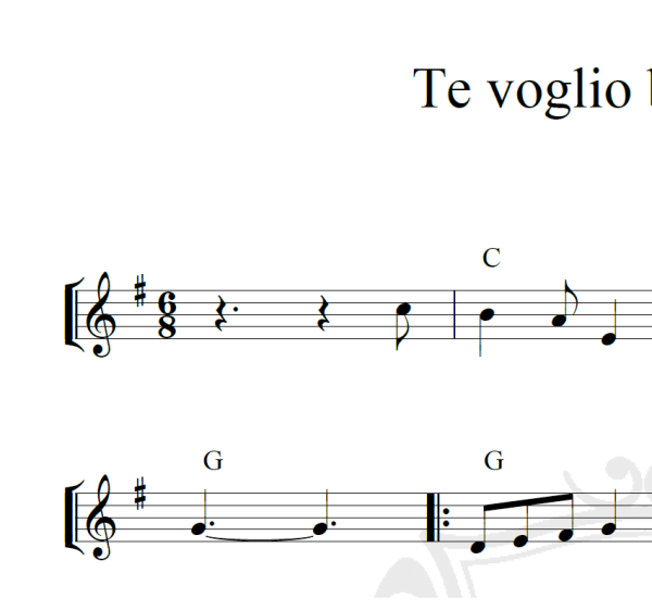 Te voglio bene assaje - Piano