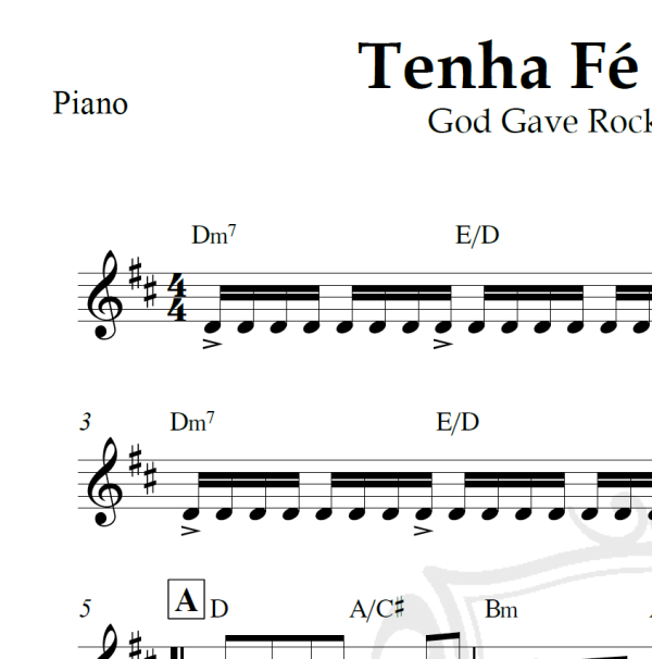 Tenha Fé na Música (God Gave Rock and Roll to You) - Roupa Nova - Piano/Vocal