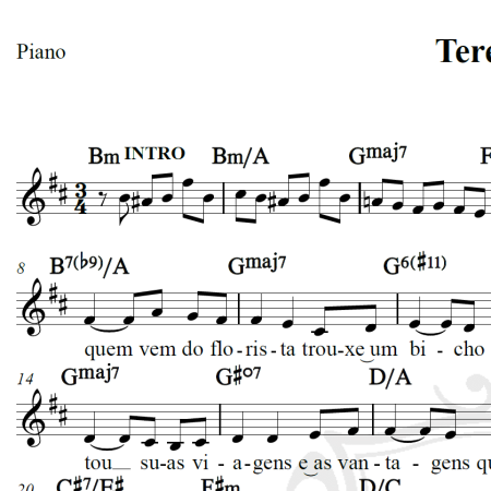 Terezinha - Chico Buarque - Piano/Vocal