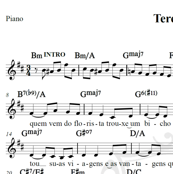 Terezinha - Chico Buarque - Piano/Vocal