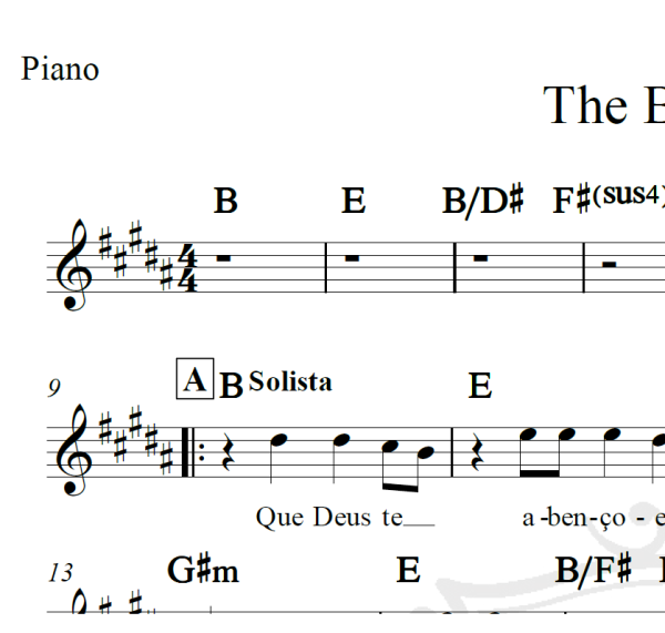 The Blessing - Piano/Vocal