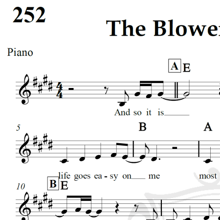 The Blower's Daughter - Damien Rice - Piano/Vocal