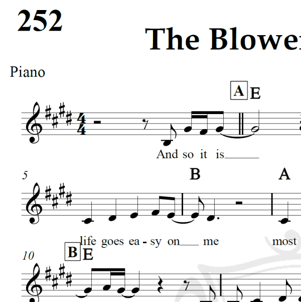 The Blower's Daughter - Damien Rice - Piano/Vocal