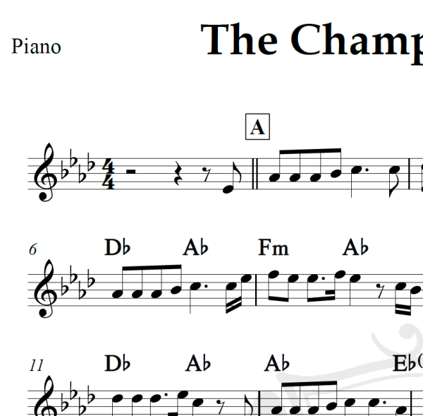 The Champion's theme - Kenny G. - Piano