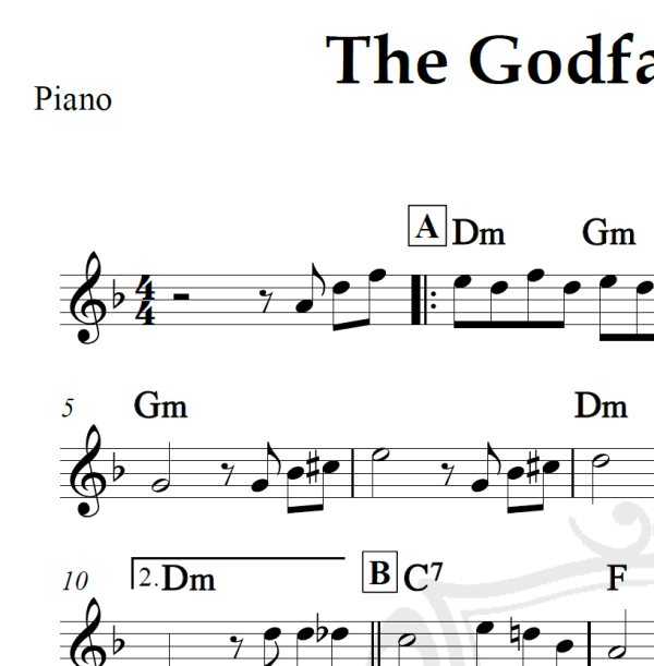 The Godfather theme - Piano