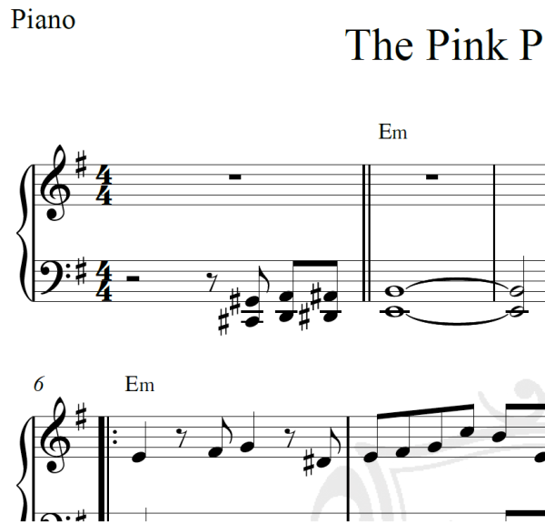 The Pink Panther theme - Piano