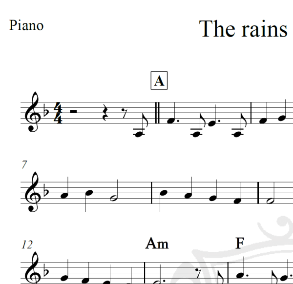 The rains of castmere - Piano
