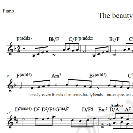 The beauty and the beast - Celine Dion e Peabo Bryson - Piano/Vocal