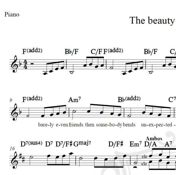 The beauty and the beast - Celine Dion e Peabo Bryson - Piano/Vocal