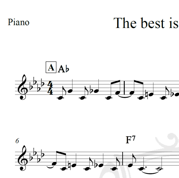 The best is yet to come - Frank Sinatra - Piano