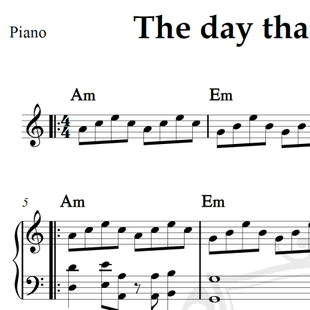 The day that never comes - Metallica - Piano