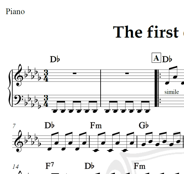 The first of autumn - Enya - Piano