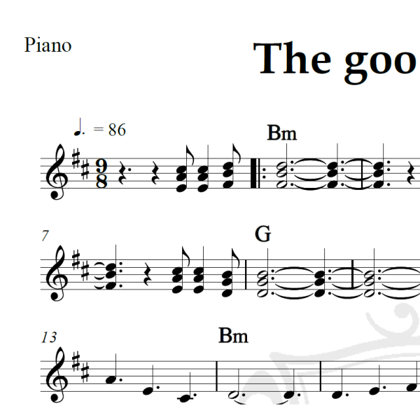 The goodbye boy - Piano
