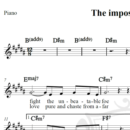 The impossible dream - Josh Gorban - Piano/Vocal