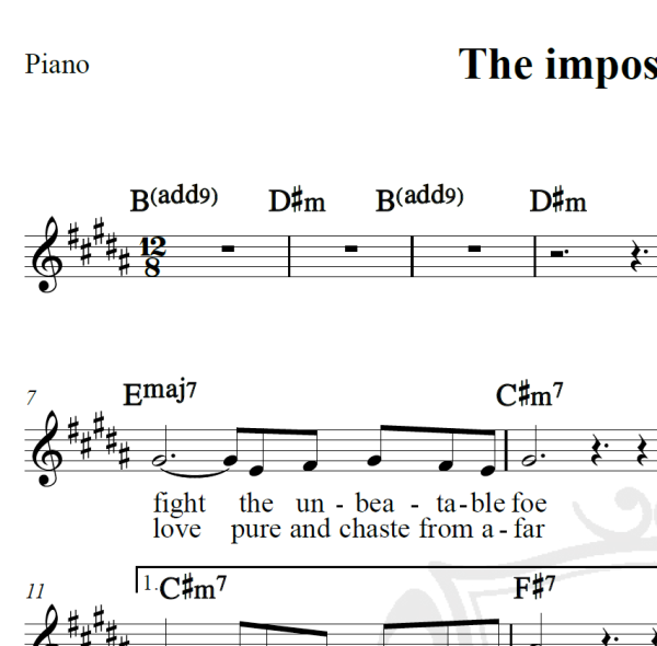 The impossible dream - Josh Gorban - Piano/Vocal