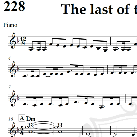The last of the mohicans - Piano